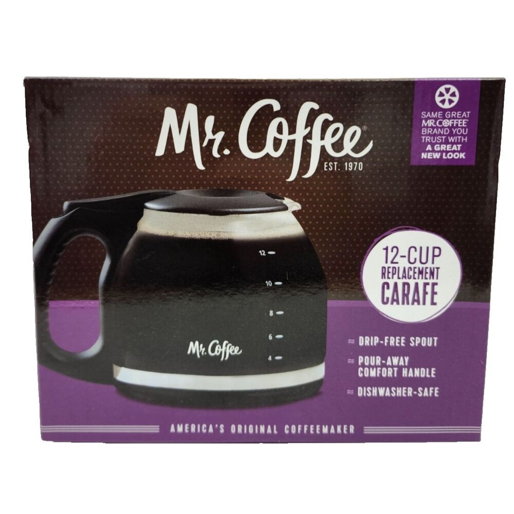 Mr. Coffee Replacement 12-Cup Glass Carafe Black Brand New in Box